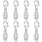 925 Silver Magnetic Necklace Clasp with Lobster Clasp,Magnetic Necklace Clasps and Closures for Bracelet Necklace Extender (8silvery) - color: 8silvery