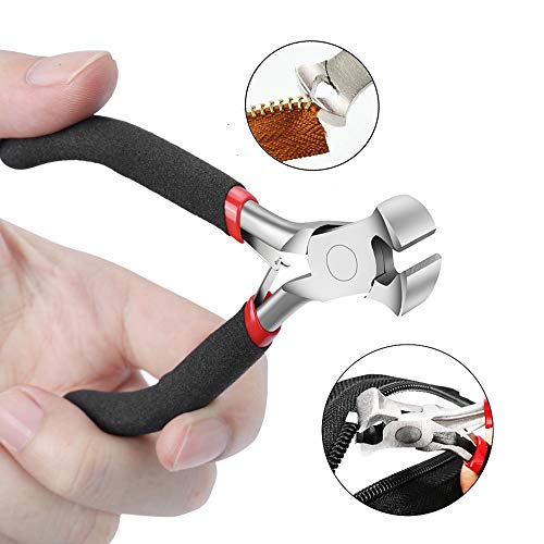 End Cutting Pliers for Jewelry Making, Nail Puller Tool for Carpenter, End Nippers for Zipper Install Stops, Wire Cutting - style: Zipper Install Pliers