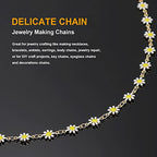 KYUNHOO 16.4 Feet/5M Daisy Flowers Link Chain KC Gold Plated Brass Chain for Jewelry Making Dainty Chain Bulk for Jewelry Craft DIY Finding Supplies - color: Daisy Gold