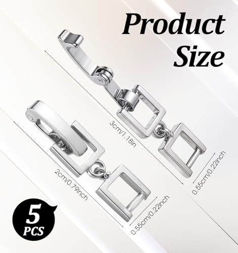 Bracelet Extender Clasp, 5PCS Tennis Bracelet Extender Necklace Extenders Chain for Women Adjustable Length, Foldover Clip Design, for DIY Jewelry & Crafts