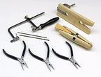 JTS Jewelry Making Tools Kit Hand Tools for Design and Repair Set Includes Bench Pin with Clamp - Saw Frame - 2dz Blades - Ring Clamp - 3 Basic Pliers