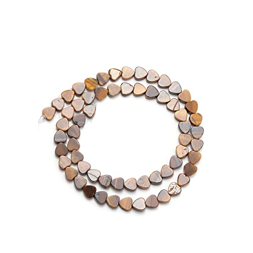 6mm Natural Tiger Eye Stone Beads Heart Shape Cute Fine Gems Spacer Beads Fit Jewelry Making DIY Exquisite Necklace Bracelet Accessory - color: Tiger Eye