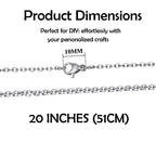 24 Pack Necklace Chains Stainless Steel Cable Chain Necklace Bulk for Jewelry Making, 20 Inches - color: 20 Inches