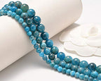 AD Beads Natural Gemstone Smooth Round Loose Beads 15“ 6mm 8mm 10mm (8mm, Apatite) - color: Apatite, size: 8mm