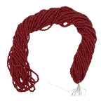 11/0 Glass Seed Beads, 12 String Hanks, Small Craft Beads, 2 mm (Burgundy) - color: Burgundy