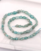 Natural Stone Beads 6-8mm Amazonite Oval Irregular Freeform Tumbled Loose Gemstone Beads for Jewelry Making 15 Inch Strand 50-55 Pcs - color: Amazonite-1 strand15”-approx. 55 beads