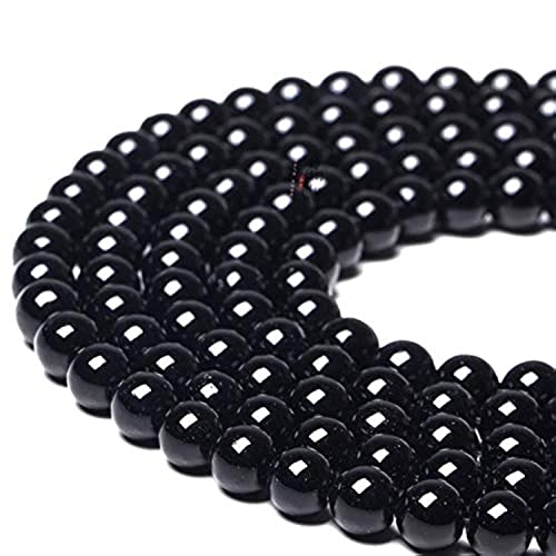 ABCGEMS Russian Blackest-Black Jet Stone Beads AKA Lignite Coal (Slightly Harder Than Amber- Formed from Fossilized Wood Over Million of Years) Healing Energy Smooth Round 10mm - color: Blackest-Black Jet Stone (From Russia)