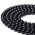 ABCGEMS Russian Blackest-Black Jet Stone Beads AKA Lignite Coal (Slightly Harder Than Amber- Formed from Fossilized Wood Over Million of Years) Healing Energy Smooth Round 10mm - color: Blackest-Black Jet Stone (From Russia)