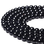 ABCGEMS Russian Blackest-Black Jet Stone Beads AKA Lignite Coal (Slightly Harder Than Amber- Formed from Fossilized Wood Over Million of Years) Healing Energy Smooth Round 10mm - color: Blackest-Black Jet Stone (From Russia)