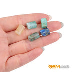 GEM-Inside 28Pcs 8x12mm Natural Blue Chrysocolla Stone Gemstone Faceted Freeform Tube Column Chakra Beads for Jewelry Making Full 15" Strand Power Energy Healing - color: Blue Chrysocolla