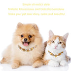 HOWWFALY Dog Collar and Cat Collar Gold Chain Necklace Stainless Steel Adjustable Yellow Diamonds Collar with Cute Pet Paw for Small Medium Pets Cats Dogs Kitten Puppy - color: Yellow, size: Medium