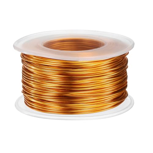 HARFINGTON 18 Gauge Aluminum Craft Wire 1.0mm 98.5ft Flexible Bendable Anodized Metal Jewelry Sculpting Wire for Jewelry Making Modelling Craft DIY, Gold Tone - color: Gold Tone, size: 30M x 1.0mm