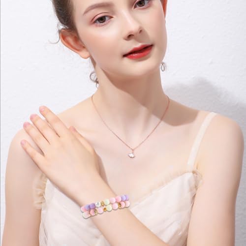 1 Box 500Pcs Matte Round Beads 8mm Opaque Acrylic Beads Bulk Frosted Lilac Small Ball Rubberized Imitated Silicone Bubblegum Smooth Loose Bead for Jewelry Making Bracelets Necklace DIY Craft - color: Lilac