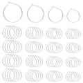 Hoop Earring Findings Stainless Steel Earrings Beading Round Earrings Open Beading Hoop for Jewelry Making DIY Crafts Art Creation (siliver (25/30/35/40mm) - color: siliver (25/30/35/40mm）
