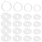 Hoop Earring Findings Stainless Steel Earrings Beading Round Earrings Open Beading Hoop for Jewelry Making DIY Crafts Art Creation (siliver (25/30/35/40mm) - color: siliver (25/30/35/40mm）