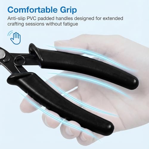 Bead Crimper for Jewelry Making Jewelry Crimper Tool Beading Pliers Tool Jewelrys Pliers With PVC Handle for Beading Earring Necklace Bracelet DIY Jewelrys Making