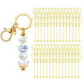 RQAYE 30pcs Beadable Keychains Keychain Bulk kit Cute Blank Bead Keychain Strip DIY Men's and Women's Making Supplies Crafts, Jewelry, Bag Accessories, Customized Project Gifts (Gold) - color: Gold