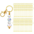 RQAYE 30pcs Beadable Keychains Keychain Bulk kit Cute Blank Bead Keychain Strip DIY Men's and Women's Making Supplies Crafts, Jewelry, Bag Accessories, Customized Project Gifts (Gold) - color: Gold