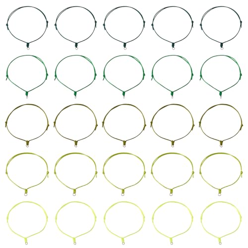 50Pcs Adjustable Braided Cord Colorful Waxed Thread Half Finished Bracelet with Jump Rings Knotting Bracelet Ropes for Wrist DIY Women Jewelry Friendship Bangle Decor 2-3/8 Inch Long-Green - color: Green