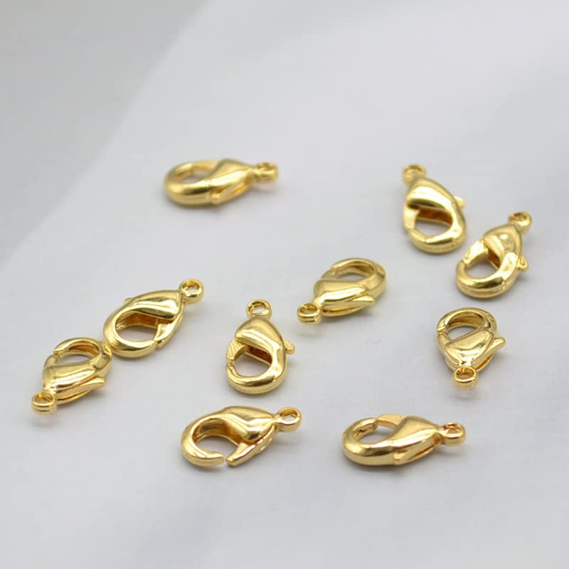 500 Pieces Set Lobster Claw Clasps 100 Lobster Clasps 400 Open Jump Rings for Jewelry Making Bracelet Necklace DIY Jewelry Making Findings Crafts Fastener Hook (Gold) - color: Gold