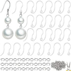 60pcs Safety Non-Allergenic Plastic Earring Hooks Ear Wire Anti Allergy Hooks Earring Findings DIY Jewelry Making for Sensitive Ears (Clear60pcs+Connector200pcs) - color: Clear Hook 60pcs + Connector 200pcs