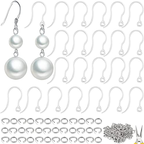 60pcs Safety Non-Allergenic Plastic Earring Hooks Ear Wire Anti Allergy Hooks Earring Findings DIY Jewelry Making for Sensitive Ears (Clear60pcs+Connector200pcs) - color: Clear Hook 60pcs + Connector 200pcs