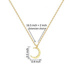 Valloey Rover Gold Necklace for Women 14K Gold Plated Circle Cubic Zirconia Pendant Necklace Dainty Twist Rope Chain Necklace Simple Jewelry Gift for Women - style: Gold-CMoon