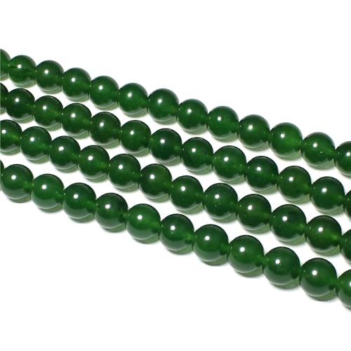 MJDCB Stone Beads 12mm 30pcs Round Blackish Green Jade Loose Gemstone Bead Charms for Jewelry Making Bracelet Necklace Earring Pendant - color: Blackish Green Jade, size: 12mm