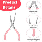 2 Pack Needle Nose Pliers, 5.9 Inch Small Needle Nose Pliers for Jewelry Making, Pink Mini Plier for Crafts, Precision Plier Set for Jewelry Repair Wire Bending Gripping Tiny Project