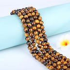 Natural Stone Beads Round Genuine Real Stone Beading Strand Loose Gemstones DIY Smooth Bead for Bracelet Necklace Earrings Jewelry Making (Yellow Tiger's Eye, 10mm 36 Pieces) - color: Yellow Tiger's Eye, size: 10mm 36pcs