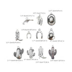 Julie Wang 100 Grams Alloy Western Cowboy Cowgirl Charms Antique Silver Gold Color Boot Hat Pendants for Necklace Earrings Bracelet Jewelry Making Women Gifts Craft DIY Findings - color: Antique Silver
