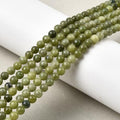 90Pcs Natural Chinese Jade Beads 4mm Round Gemstone Beads Smooth Stone Loose Bead for DIY Bracelets Necklace Earrings Jewelry Making - color: Natural Chinese Jade, size: 4mm