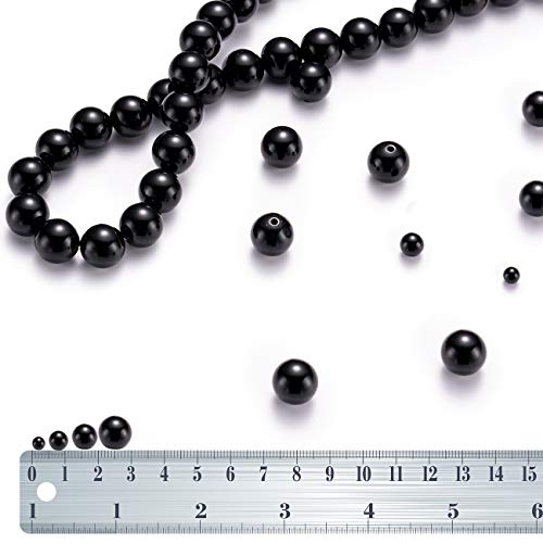BEADIA Natural Black Onyx Stone Round Loose Semi Gemstone Beads for Jewelry Making 10MM 38PCS - color: Black Onyx, size: 10mm