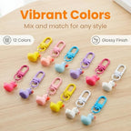 Keychain Charms Bulk 30pcs mixed Cute 3D Charms for Keychain Making for Bracelet Earring Jewelry Making DIY Crafts Includes Animal Food Fruit Flower Designs - color: Duck Mix