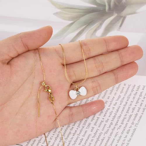 Crisjanggo 10 Pack 20 Inches Gold Adjustable Thin Necklace Chain Bulk for Jewelry Making Gold Plated Stainless Steel Chains with Lobster Clasps for Women - color: Gold Circle