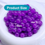 Jabrand 145pcs Glass Beads, 8mm Glass Beads for Barcelet and Jewelry Making DIY Crafts (Purple) - color: Purple