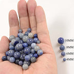 NCB 100pcs Original Natural Stone Beads Gemstone Round Loose Beads 6mm 8mm 10mm (Blue Aventurine, 6mm 100Beads) - color: Blue Aventurine, size: 6mm 100beads