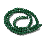 Perlin Czech Bohemian Crystal Glass Beads Faceted Round 4mm 90 Pieces Loose Spacer 1 Strand Beads for DIY Jewelry Earrings Necklace Bracelet Making (Green Opaque) - color: Green opaque