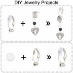 1 Box 36Pcs Clip-on Earring Converter Silver Clip on Earring Findings Brass Non Pierced Earring Components with Earring Pads Clip Earring Findings for Jewelry Making Supplies DIY Craft Women - color: Platinum