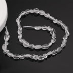 Natural Stone Beads 6-8mm Clear Quartz Oval Irregular Freeform Tumbled Loose Gemstone Beads for Jewelry Making 15 Inch Strand 50-55 Pcs - color: Clear Quartz-1 strand15”-approx. 55 beads