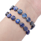 BEADIA Natural Faceted Lapis Lazuli Rondelle Disk Stone Beads 10x5mm 37cm for DIY Chain Jewelry Making - color: Lapis Lazuli