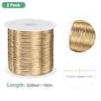 M METERXITY 2Roll 0.3mm Jewelry Wire, 28 Gauge 328FT Craft Wire Copper Beading Wire for Jewelry Making/Planting/Weaving/DIY Crafting, Soft Metal Wires [100M, Light Gold] - color: Light Gold, size: 28 Gauge 328FT
