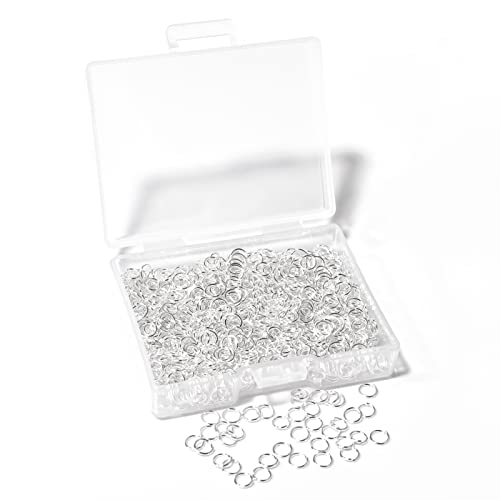 1000 Pcs 4mm Open Jump Rings Silver Plated Jump Rings for Jewelry Making Iron Made Single Ring Bulk for DIY Craft Earring Necklace Bracelet Pendant Choker Jewelry Making Findings - color: Silver, size: 4mm