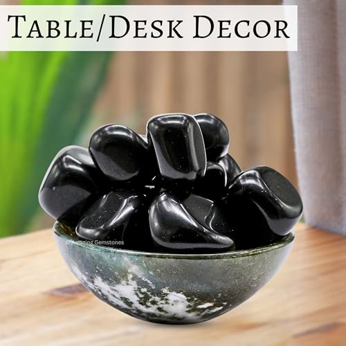 Amazing Gemstone Black Obsidian Crystal Tumbled Stones Polished Rocks - Natural Gem Stones for Healing - DIY Crystals for Protection (1 Piece) - color: Black Obsidian