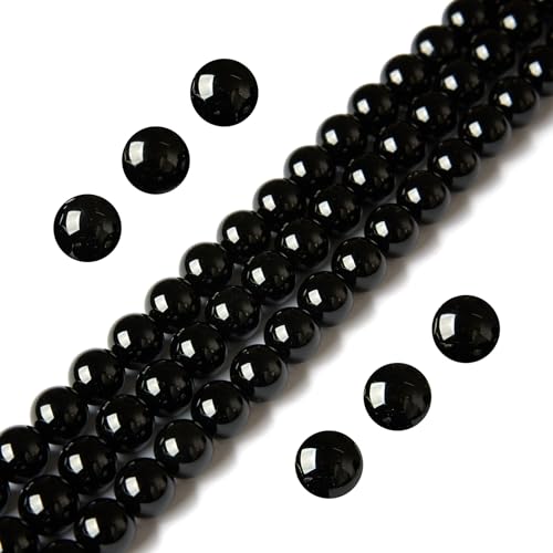 100pcs 6mm Black Agate Beads Natural Gemstone Beads Round Loose Beads for Jewelry Making - color: Black Agate, size: 6mm