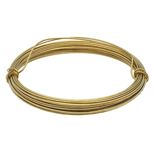The Beadsmith German Jewelry Wire – 0.8mm Diameter, 20 Gauge, 5 Meter Coil – 100% Brass – Beading Wire Used to Jewelry Making, Wire Wrapping, Sculpting, Floral, Modeling and Other DIY Arts & Crafts - color: BRASS, size: 20 Gauge