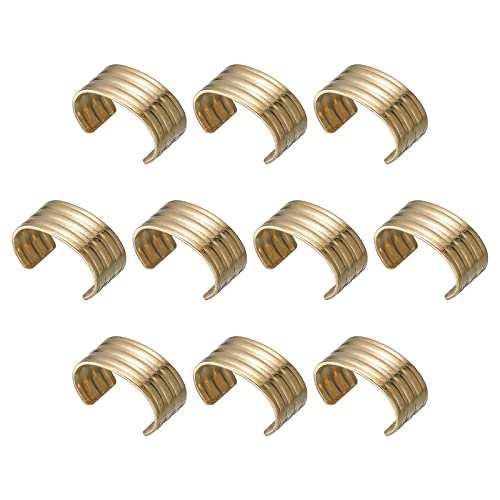 uxcell Leather Rope Clip, 100Pcs Cylindrical Crimping Cord Crimps Foldable String Leather Cord Fastener for DIY Lanyard, Tassel, Jewelry Making, Copper Tone - color: Copper Tone
