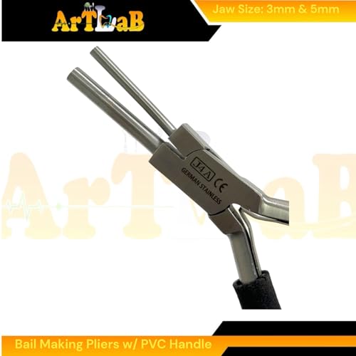 Bail Making Pliers with PVC Grip Handle | for Making S-Hooks, Ear Loops, Jump Loops, Bail, and More - German Stainless Steel ((J4A) 3 & 5mm Loops) - size: (J4A) 3 & 5mm Loops