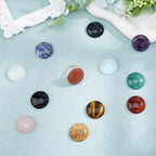 SUPERFINDINGS 12Pcs 12 Styles Natural Cabochon Gemstone 25mm Half Round Dome Flatback Quartz Stone for Necklace Jewelry Making DIY Craft Handmade - size: 25mm