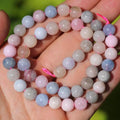 Natural Stone Beads 8mm Polished Round Smooth Gemstone Beads for Jewelry Making Supplies 15 Inch(45 Beads) (Morgan) - color: Morgan-45pcs